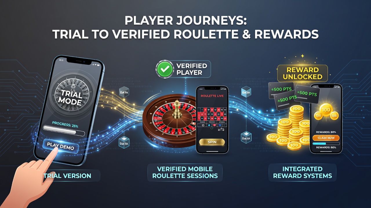 Spieler navigieren von Demoversionen zu verifizierten mobilen Roulette-Sessions mit Belohnungssystemen