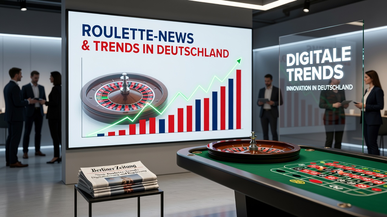 Spielbank Berlin am Potsdamer Platz während des Croupier-Championats mit Roulette-Tischen und Teilnehmern